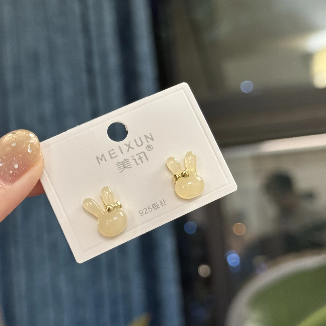 铜合金耳饰 ES-055 超高版 美讯家小玉兔百搭少女心耳钉