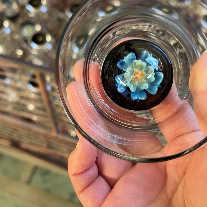 高硼硅玻璃无盖款蓝花语清杯