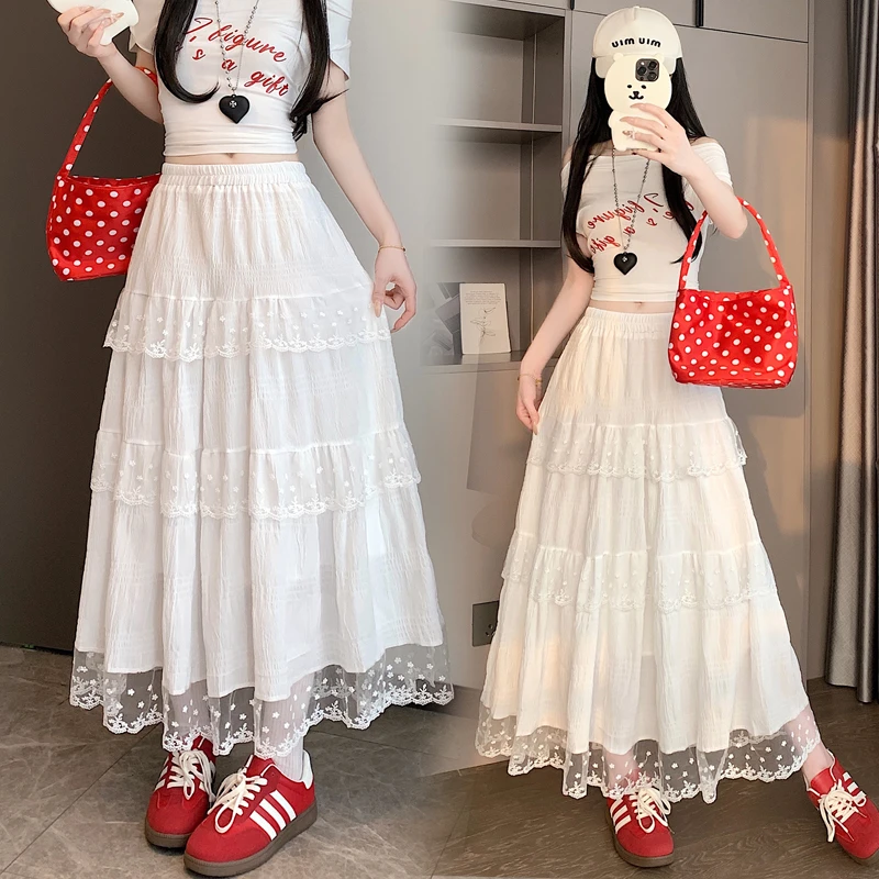 La Chapelle/拉夏贝尔花边蛋糕裙半身裙女春季长裙大摆裙A字裙