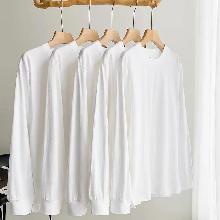 小静折扣~J374  圆领简约中长款百搭打底长袖T恤  （卡码拍大）