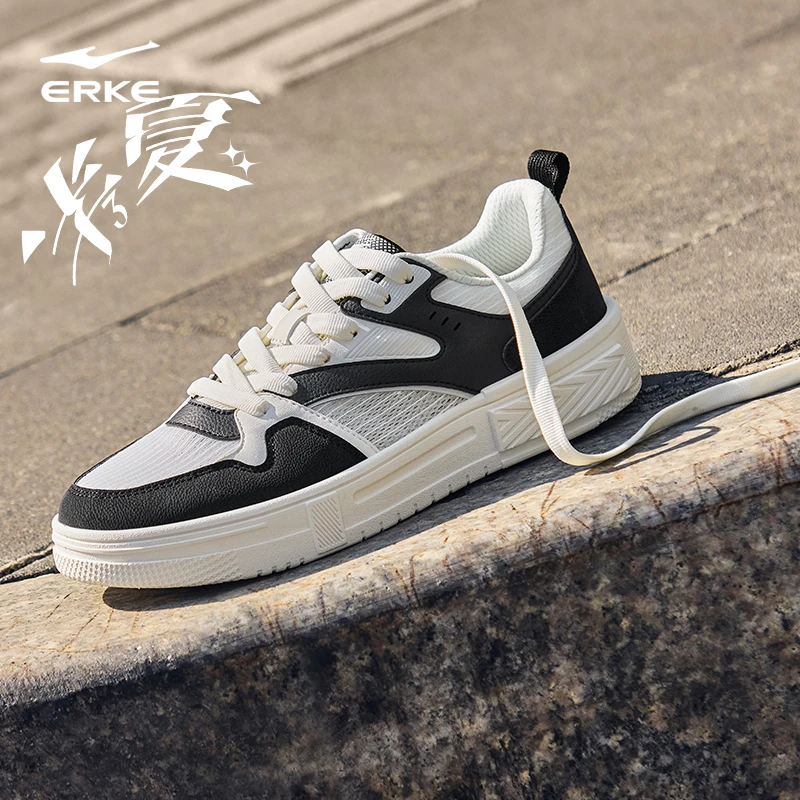 半夏3丨鸿星尔克2025新款情侣滑板鞋夏季低帮时尚休闲百搭运动鞋