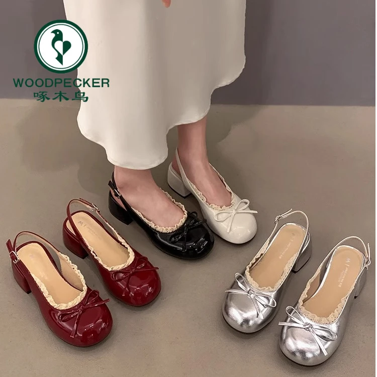 啄木鸟包头凉单鞋2025新款夏季凉鞋女款外穿高跟鞋粗跟小单鞋