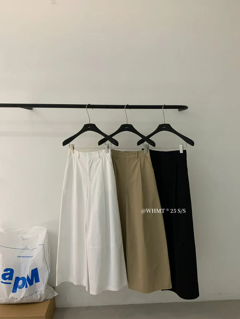 恩熙·韩版纯色宽松弯刀裤8183