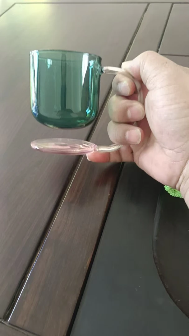 悬浮系列高颜值彩色简约水杯耐热杯玻璃茶杯咖啡杯玻璃杯带盖