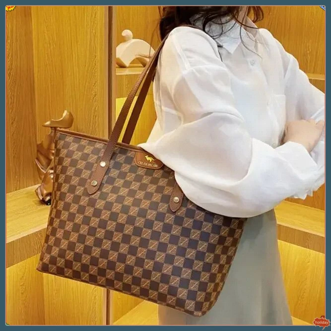 新款轻奢大容量包包手提包单肩包高级通勤百搭时尚印花托特包D389