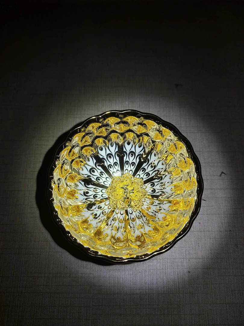 梦幻金 太阳花金孔雀杯 高端瓷器15（无礼盒）