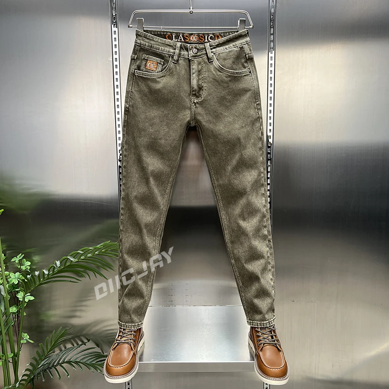 LILO男装秋冬新款潮流美式复古做旧简约设计修身显瘦百搭牛仔裤男