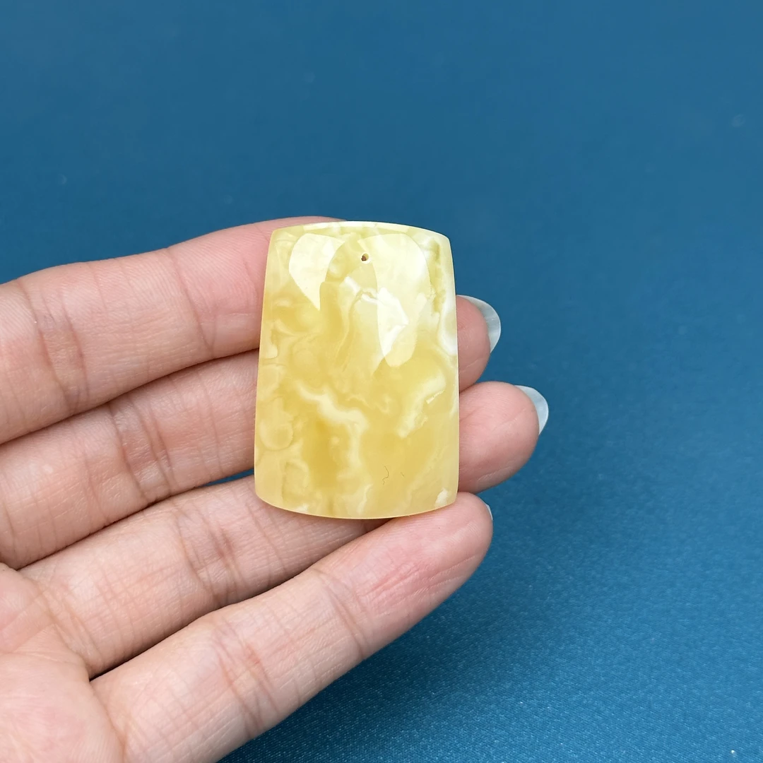Y2427天然原矿蜜蜡 满蜡飘花无事牌 24*35*6mm抖音基地质检发货