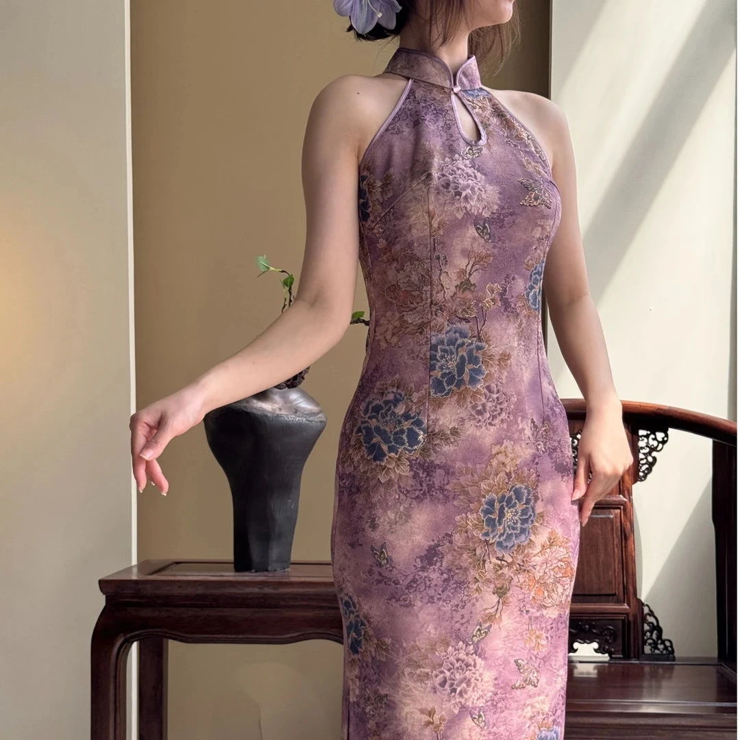 高贵气质旗袍2025新款夏季改良新中式连衣裙日常可穿素雅复古长款