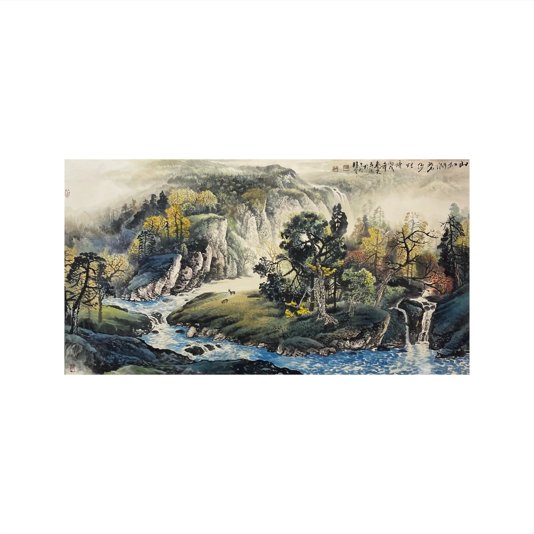 【聚优书画院】秦天六尺180*97cm纯手工山水挂画客厅办公沙发居家