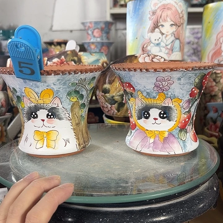 末***一满38包邮 景德镇幸运花盆