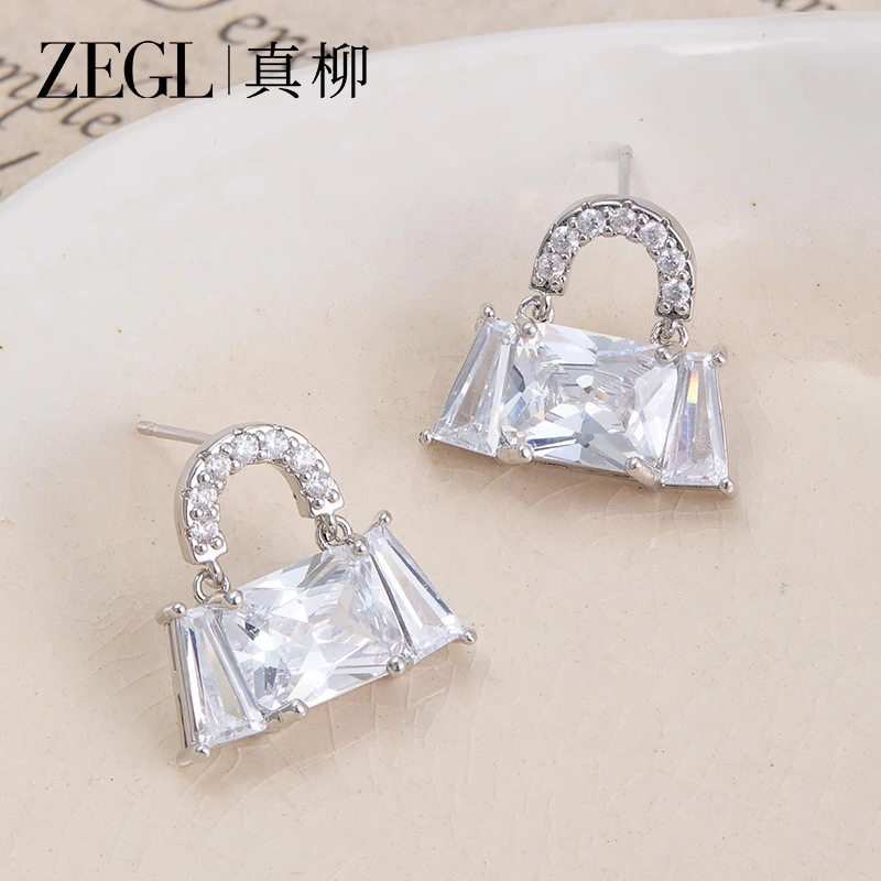 ZEGL 镀K金【月光行囊】背包耳环气质轻奢时尚百搭小众简约首饰