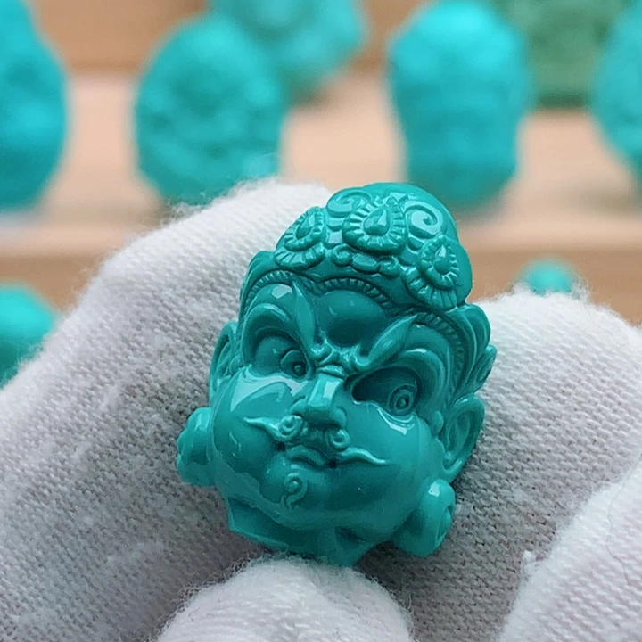 绿松石未镶嵌黄财神