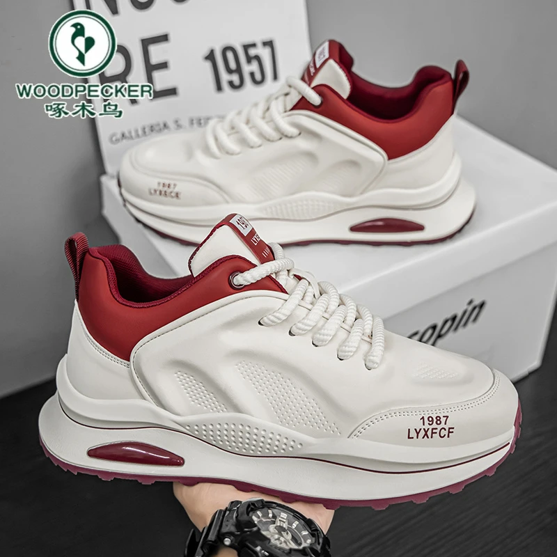 【啄木鸟】正品男鞋2025新款秋季阿甘跑步鞋青少年男气垫休闲运动鞋