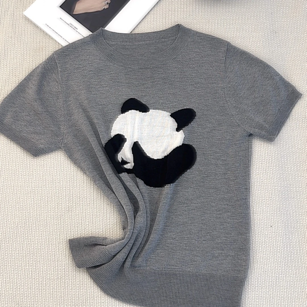 25新款网红时尚100天丝女装穿搭大码短袖上衣打底衫内搭针织衫T恤