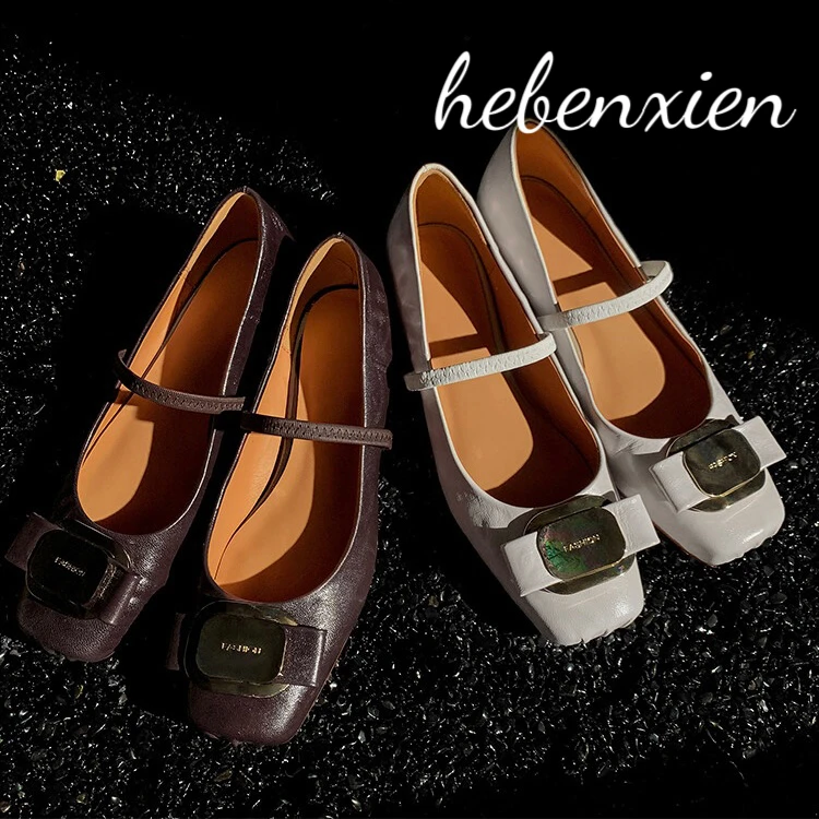 赫本熙恩百搭软底复古玛丽珍平底方头浅口时尚春夏法式温柔女单鞋