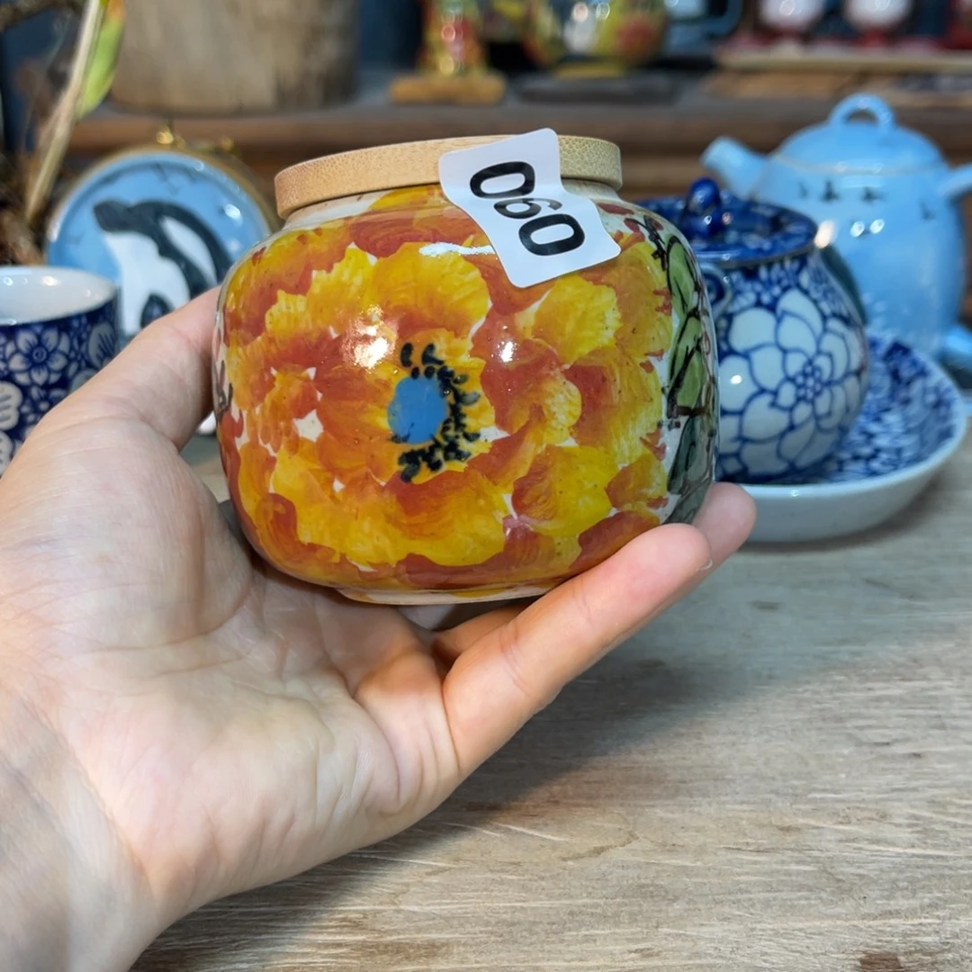 壶素浅陶瓷手工手绘