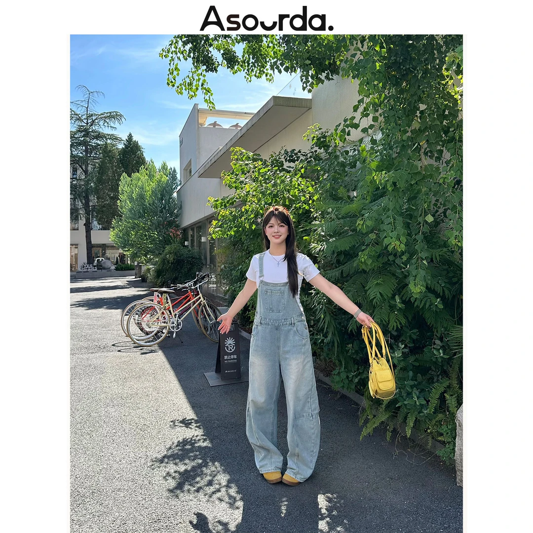 一口苏达塞拉背带裤 高冷酷飒女装出游服装女显瘦牛仔裤子0163