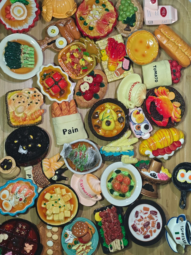 【直播间代拆】仿真创意立体手绘食玩冰箱贴【手工制品】