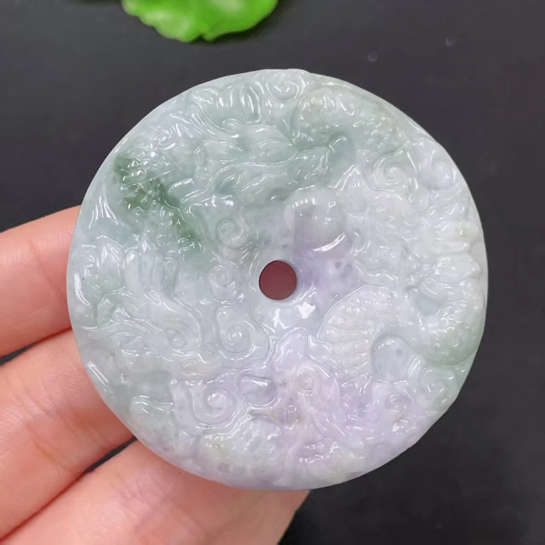 F36234597-1-10天然翡翠(A货)翡翠挂件 平安扣 货品总重约71.95g