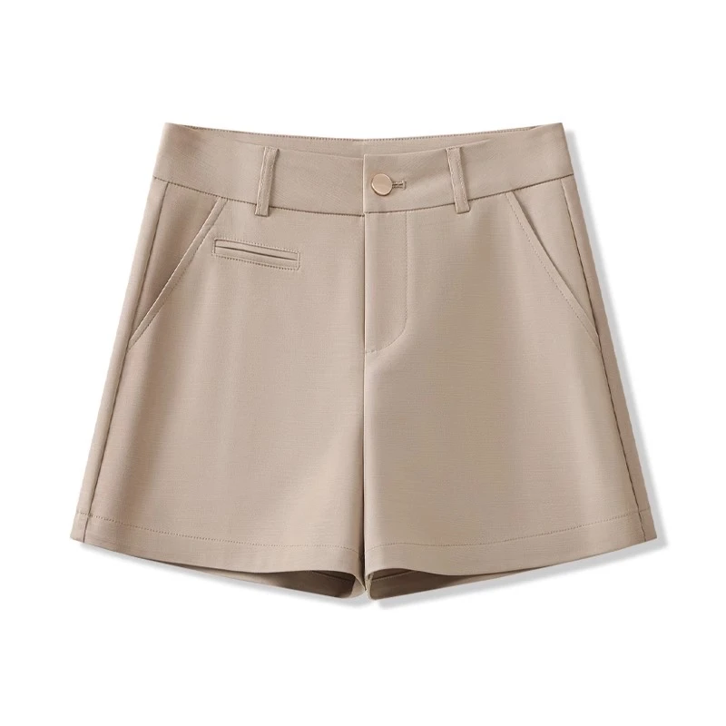 艾格a字西装短裤女夏季2025年新款爆款小个子高腰显瘦阔腿裤薄款