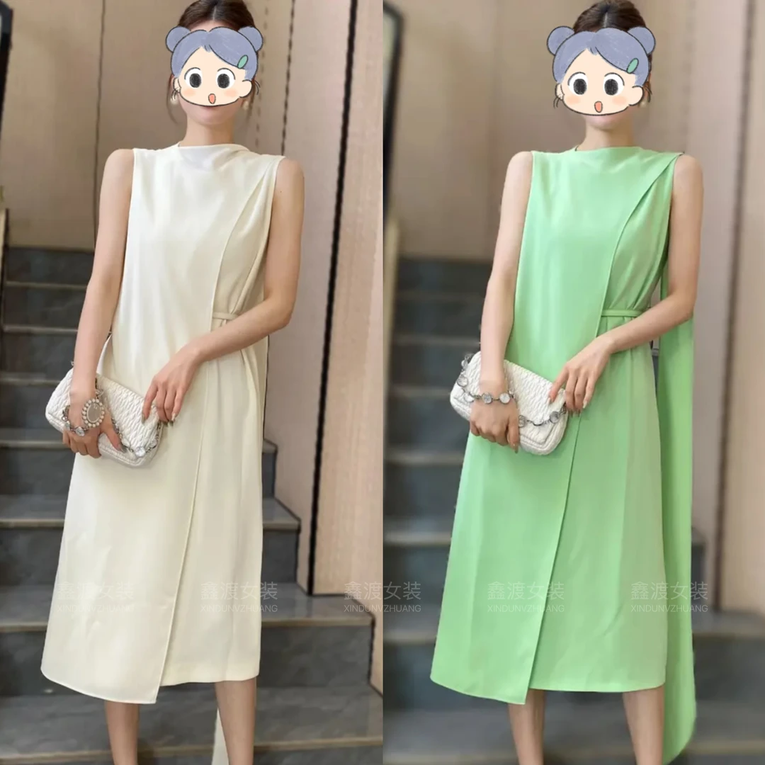 2025夏季新款时尚显瘦气质女士网红洋气连衣裙百搭款D5463