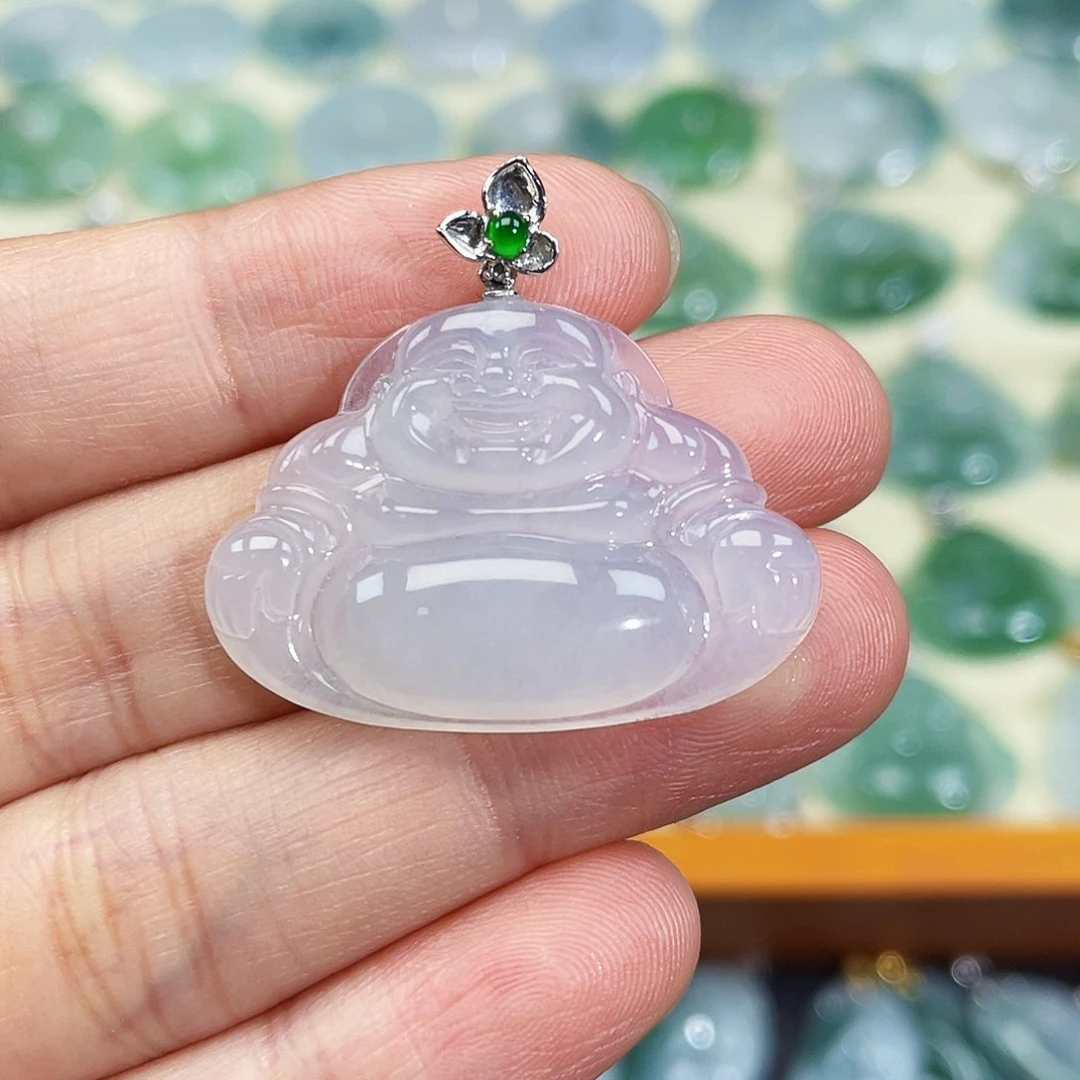 翡翠颈饰18K金镶嵌吊坠