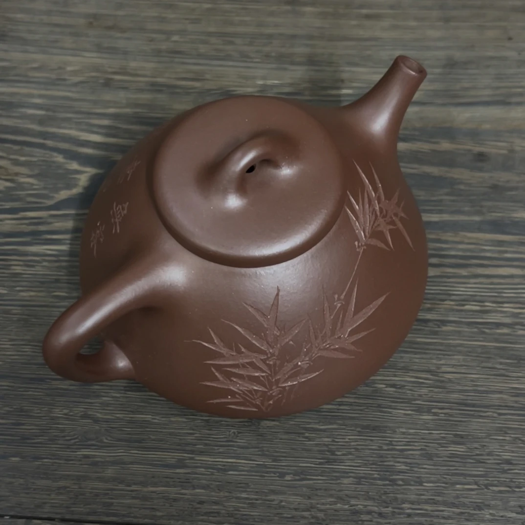 底槽青子冶石瓢壶 容量260cc 全手工制作 宜兴紫砂手工茶壶
