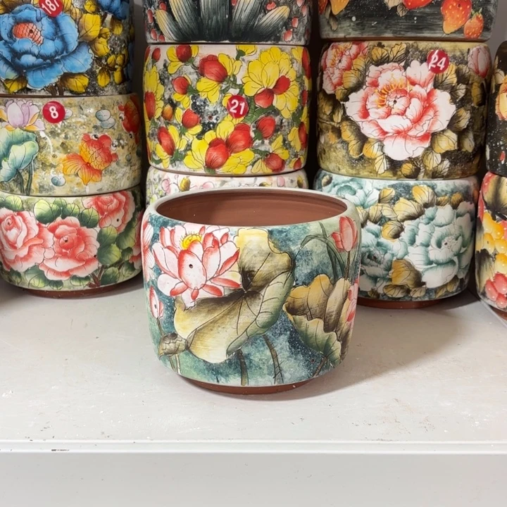 天***の景德镇手绘花盆陶瓷