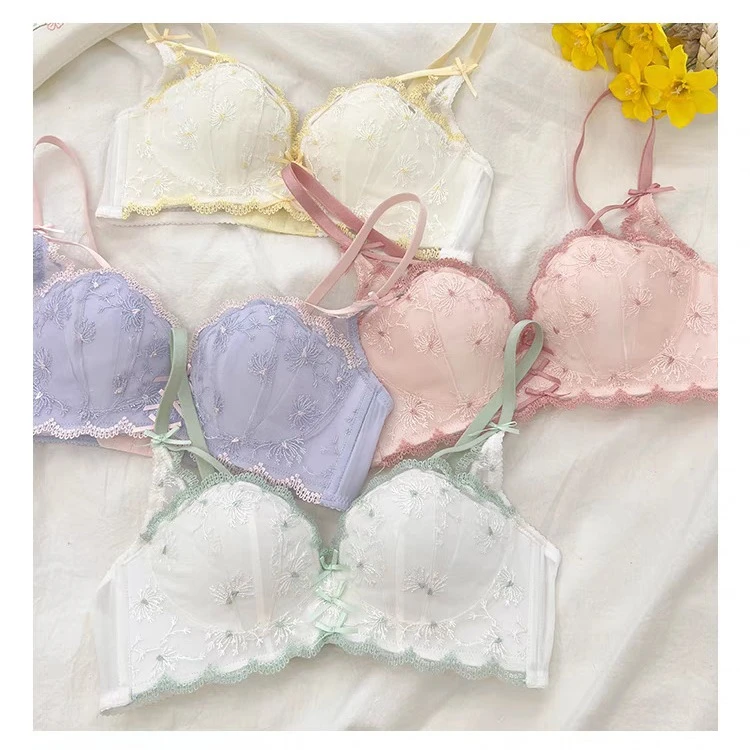 蕾丝内衣小胸聚拢胸罩显大性感文胸套装收副乳防下垂舒适网红新款