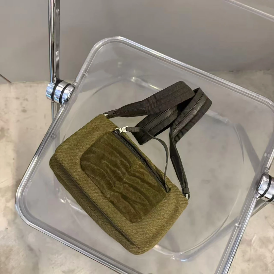 95新 Prada/普拉达 二奢男包 黑银拼棕色经典苔原绿 钱包 手提包