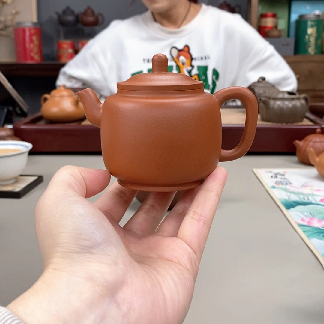 茶壶紫砂赵庄生砂朱泥半手墨林160cc