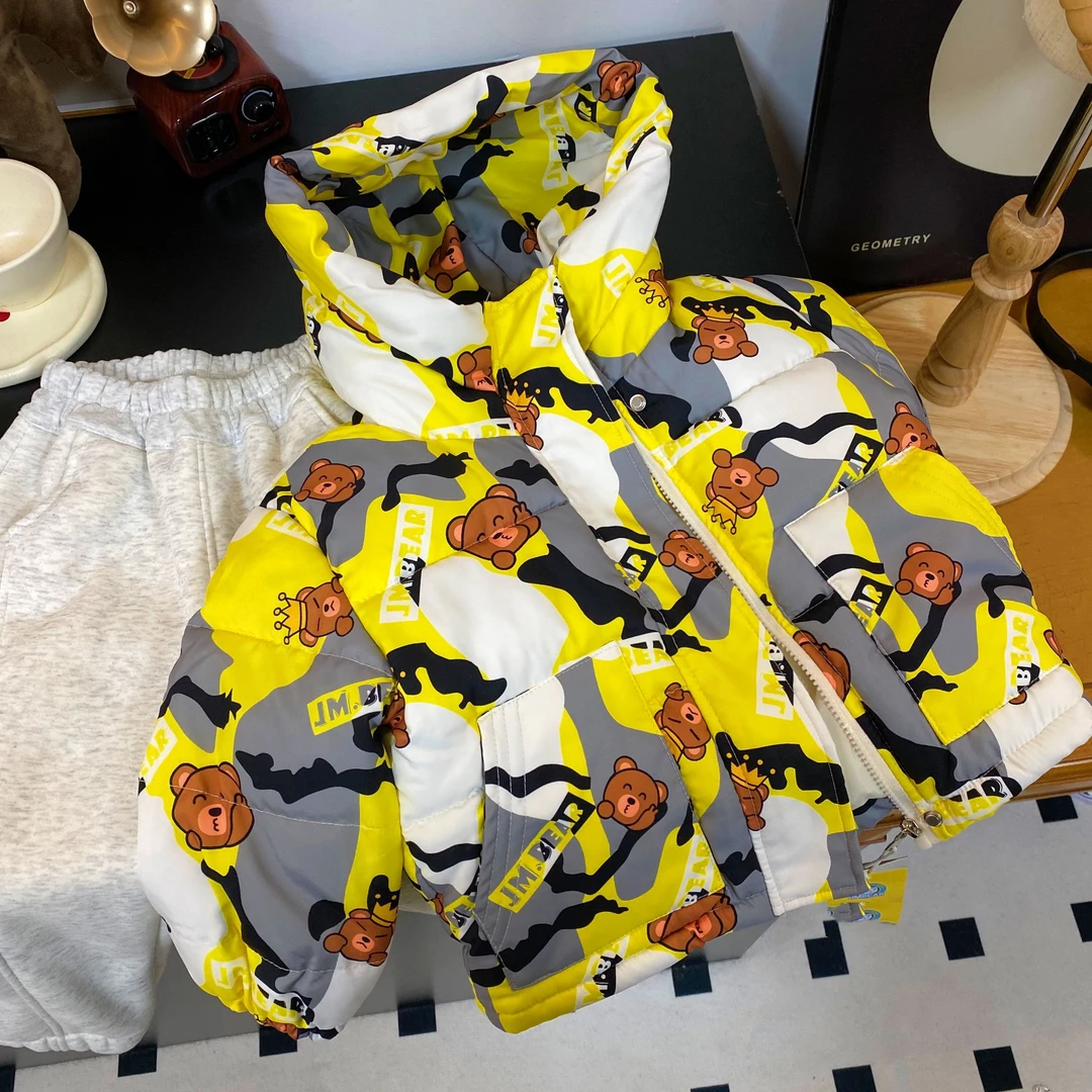 2249百搭时尚卡通休闲洋气秋冬男女童连帽棉服