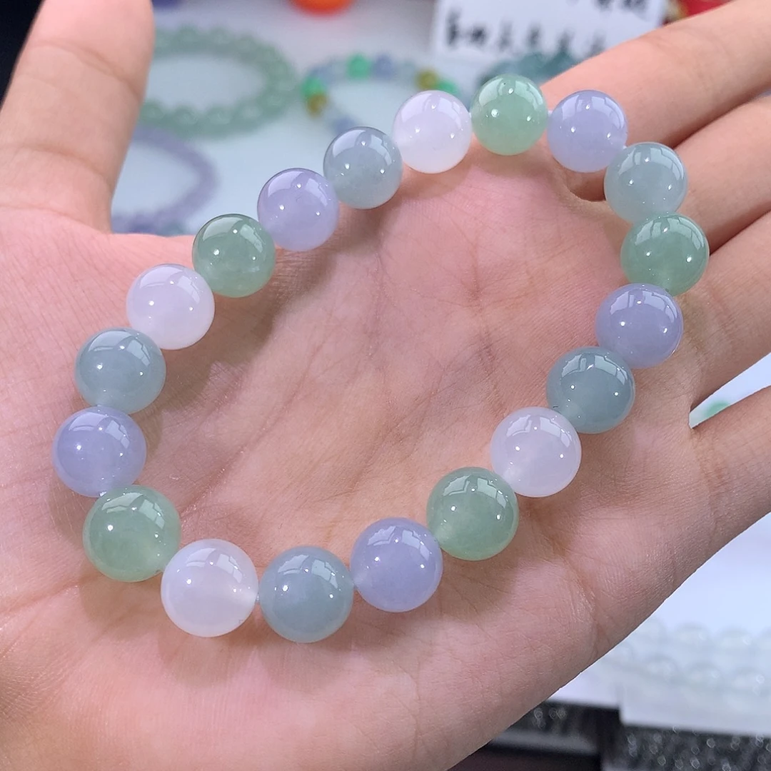 未镶嵌手链翡翠清新马卡龙手串
