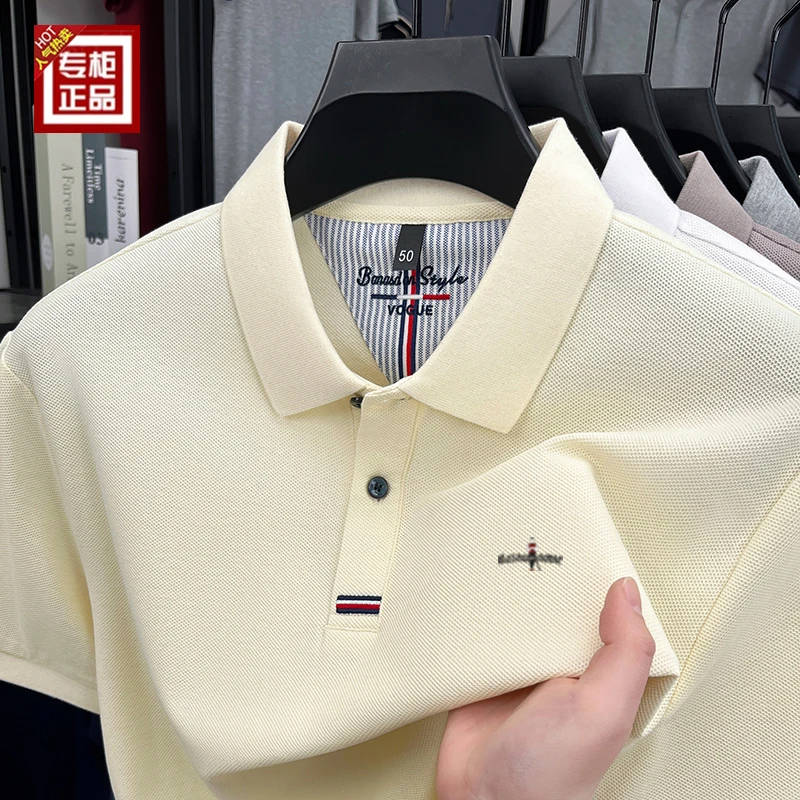 专柜正品高档翻领短袖t恤夏季男士纯棉POLO衫宽松透气薄款打底衫