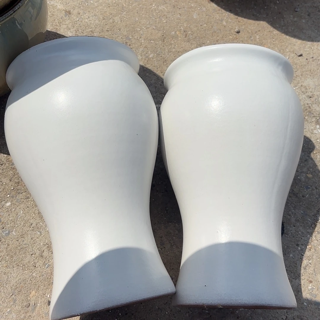 紫砂花盆白鱼尾两个口径15高度27