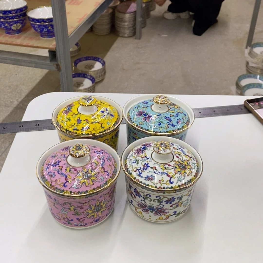 珐琅4个炖，，，，，，，，