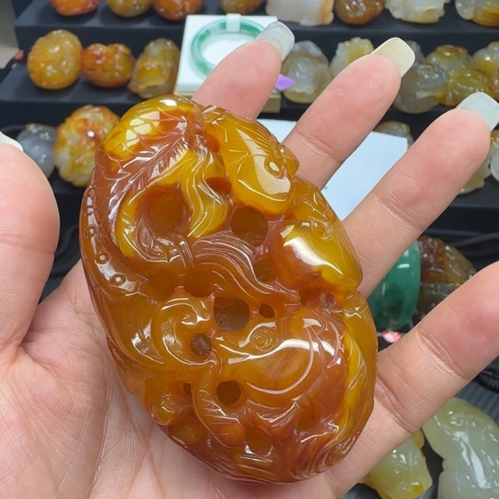 玛瑙/玉髓合金手把件