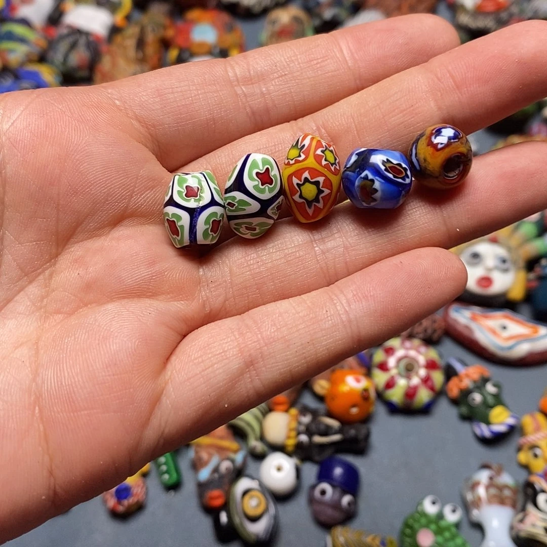琉璃项链千花珠子一组5个