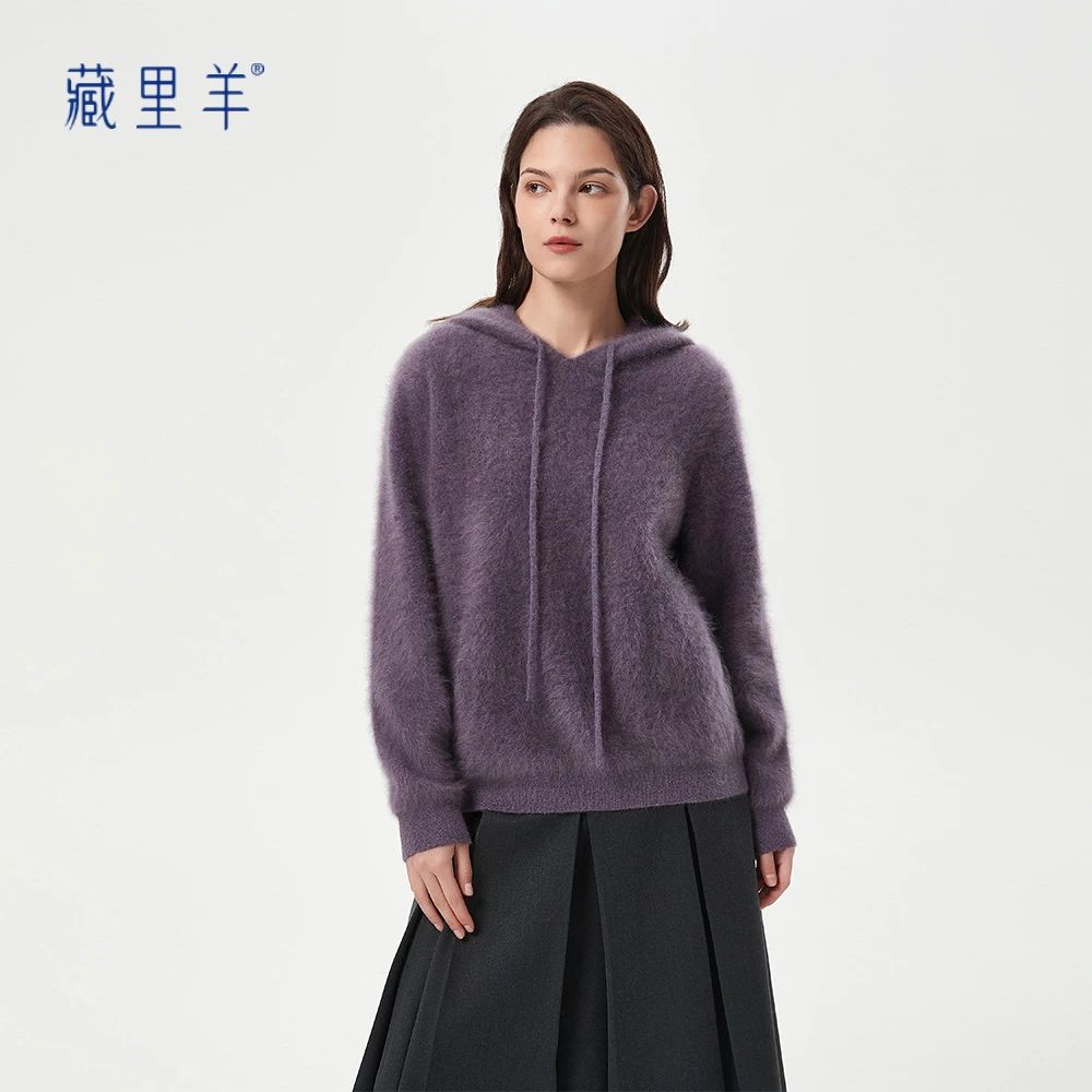 藏里羊【北美小动物毛毛】“周日”设计感绝美气质 套头帽衫M1585