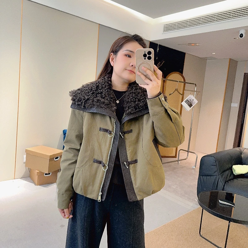 【欧加粒粒】冬季毛毛披领短外套时尚  QY25103136