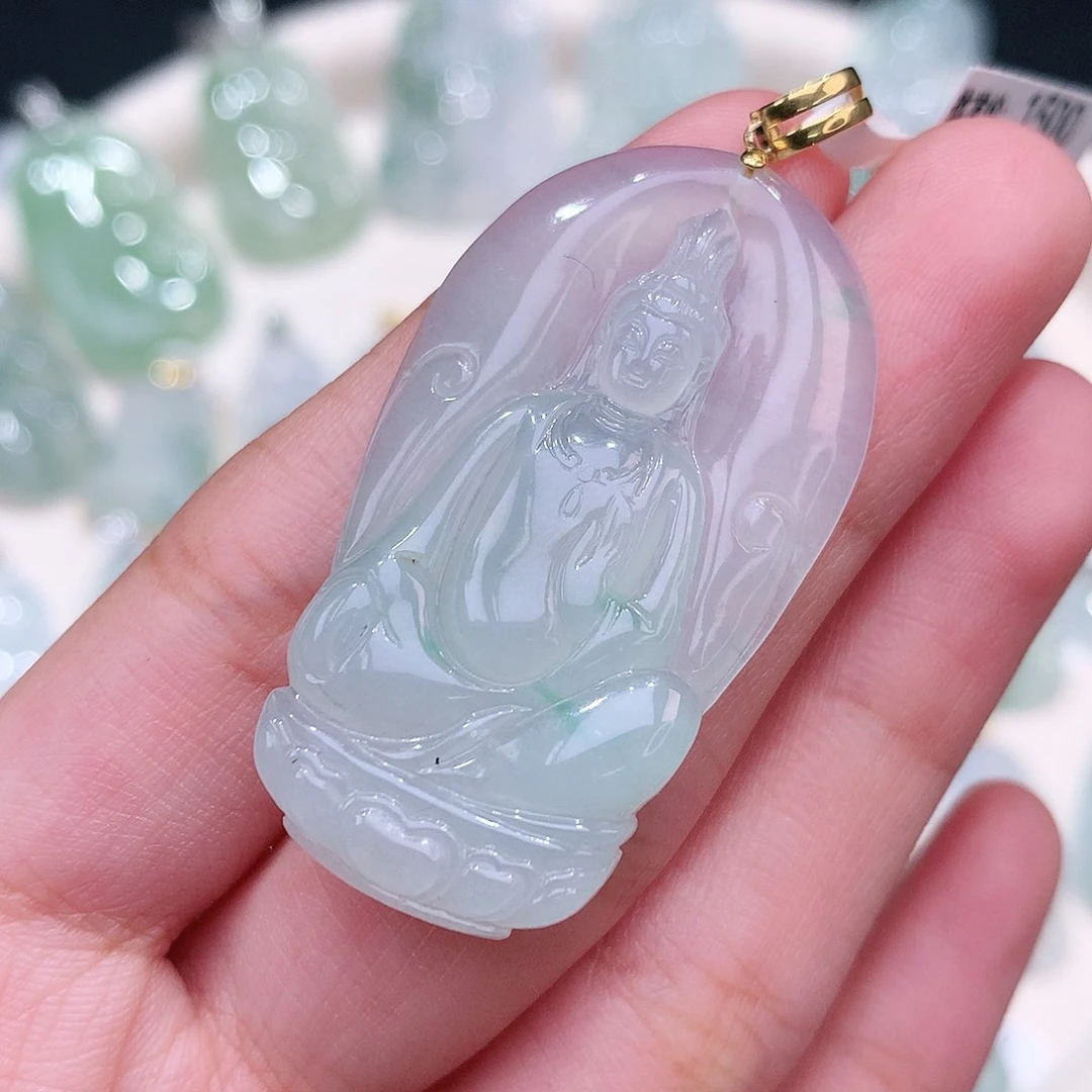 颈饰18K金镶嵌翡翠43.8-25-4.5