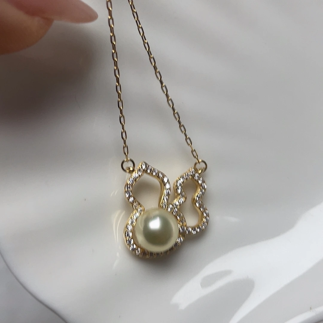 海水珍珠项链银S925镶嵌