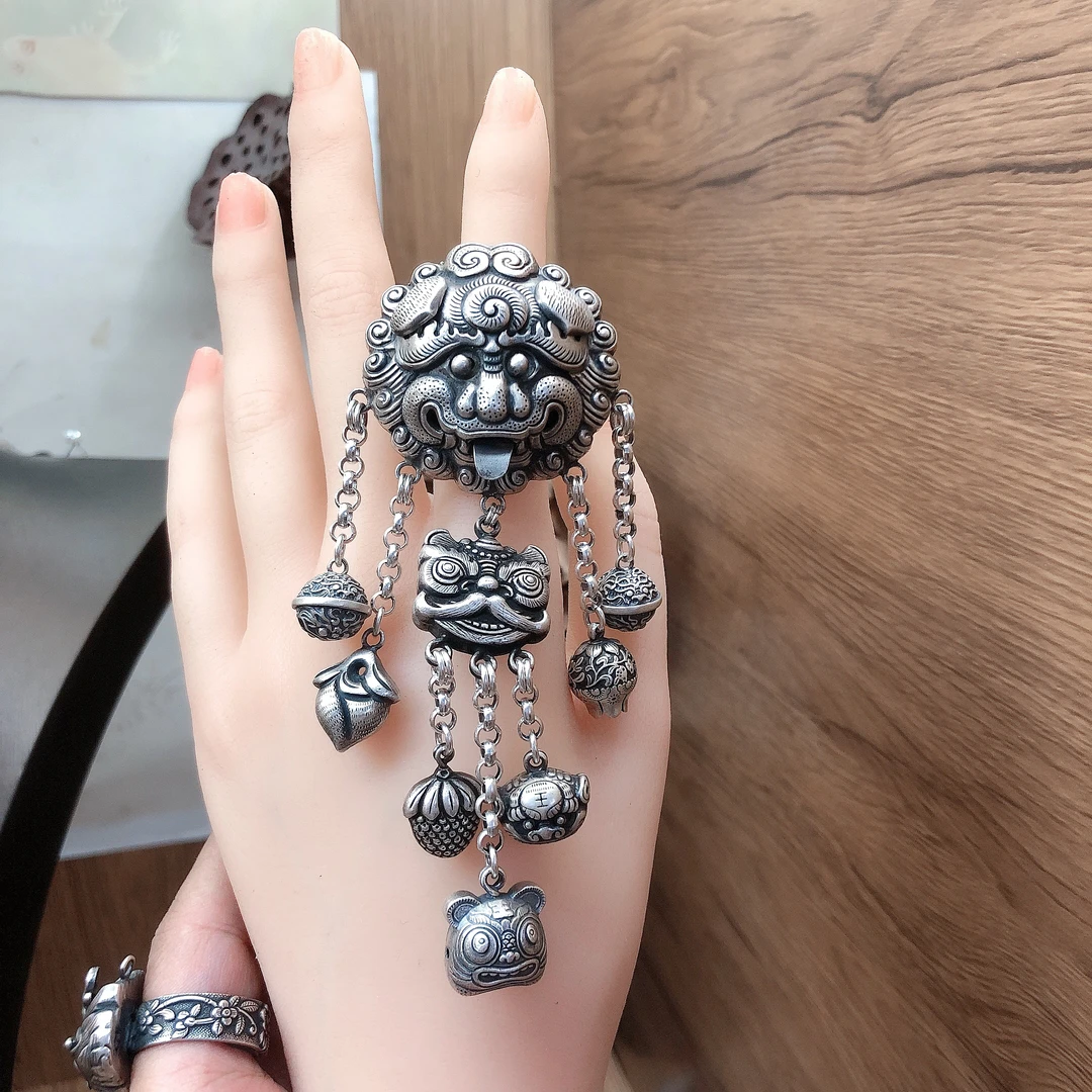 足银戒指 银戒指复古纯手工素款