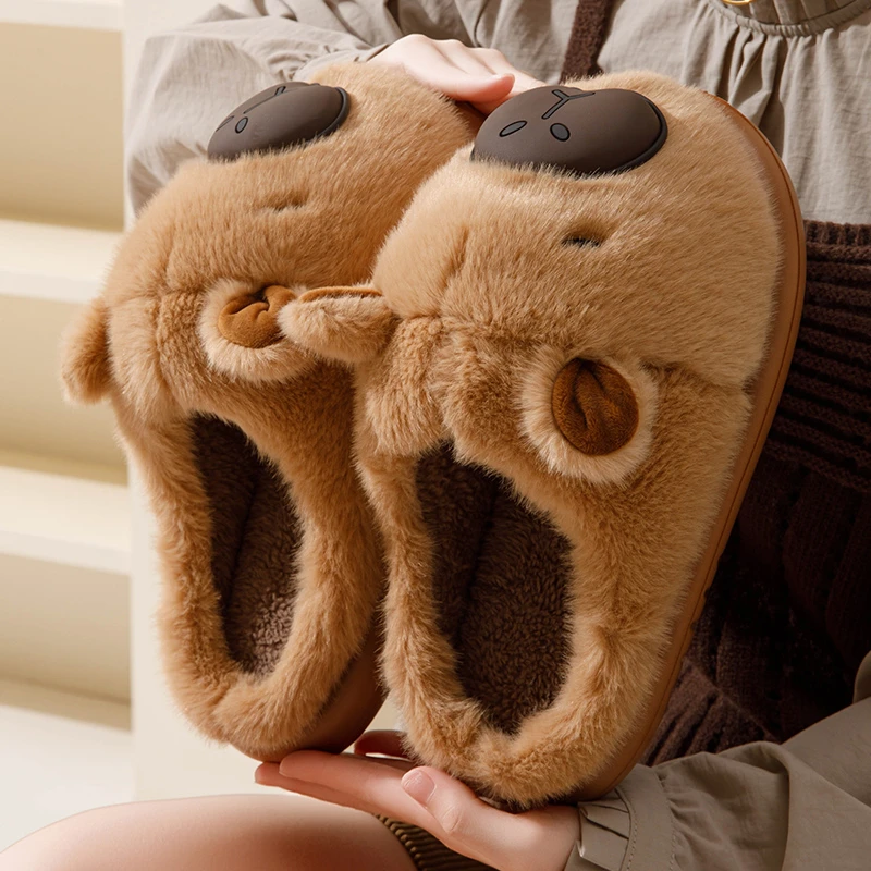 2025新款毛毛拖鞋女鞋秋冬季室内家居家用防滑厚底加绒保暖棉拖鞋