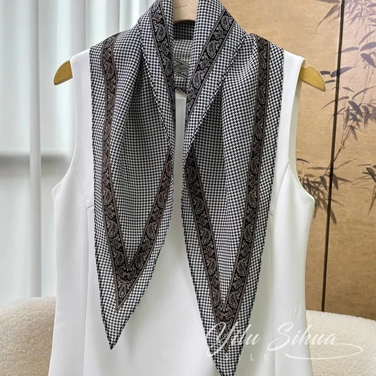 【爆款长巾】140*45cm100%桑蚕丝双绉菱形长巾丝巾送人礼物