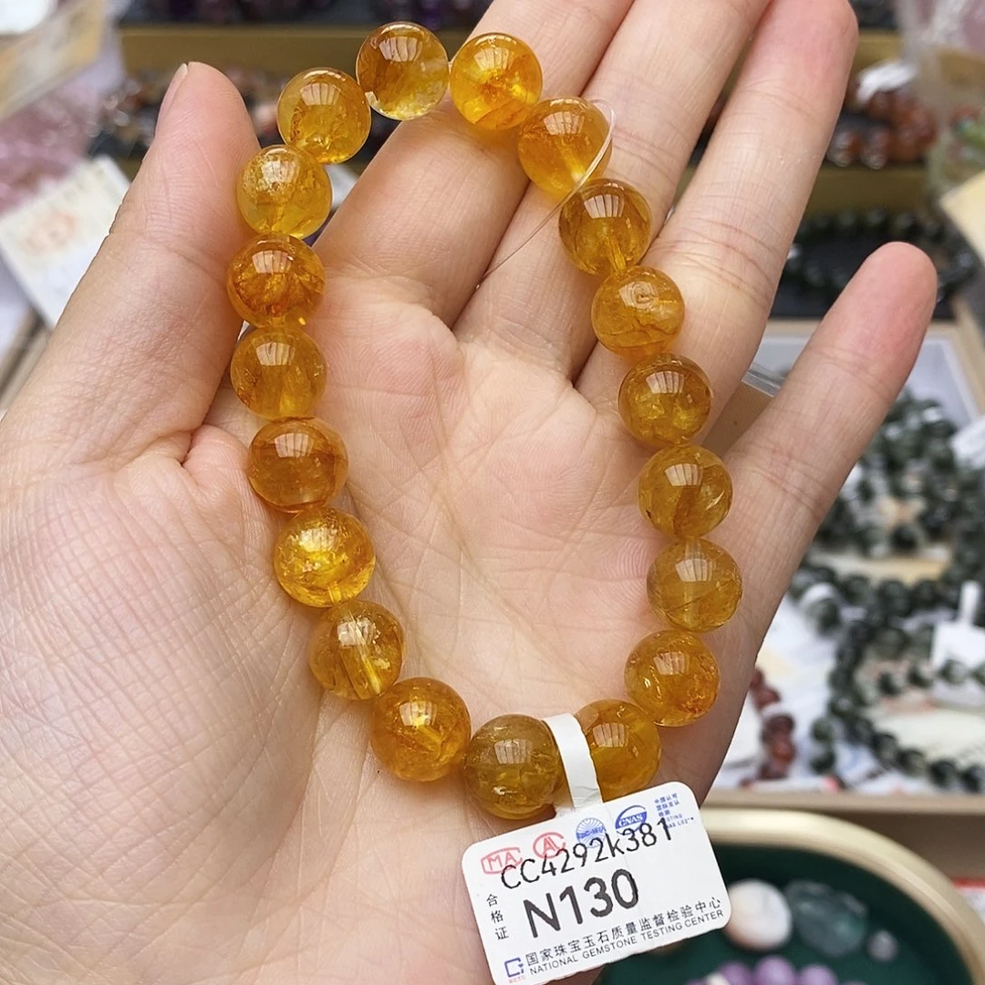 未镶嵌手链水晶N130 黄胶花 10m+