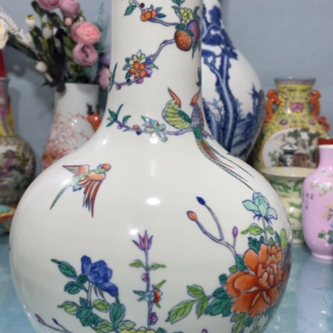 【闪购商品】瓷片战**叔天球瓶漂亮漂亮漂亮