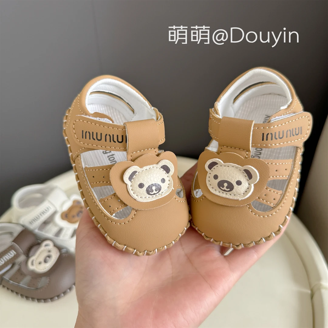 夏季0-1岁男女宝宝防滑软底学步鞋6-12个月婴儿包头防踢透气凉鞋