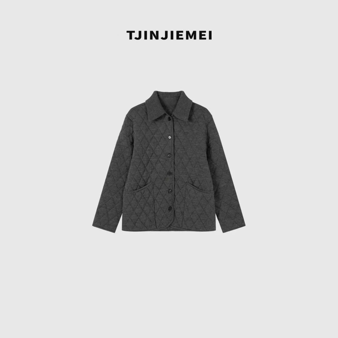 T井姐妹【柏林】新款设计感时尚休闲菱格羊毛棉服MF2509-24077-25